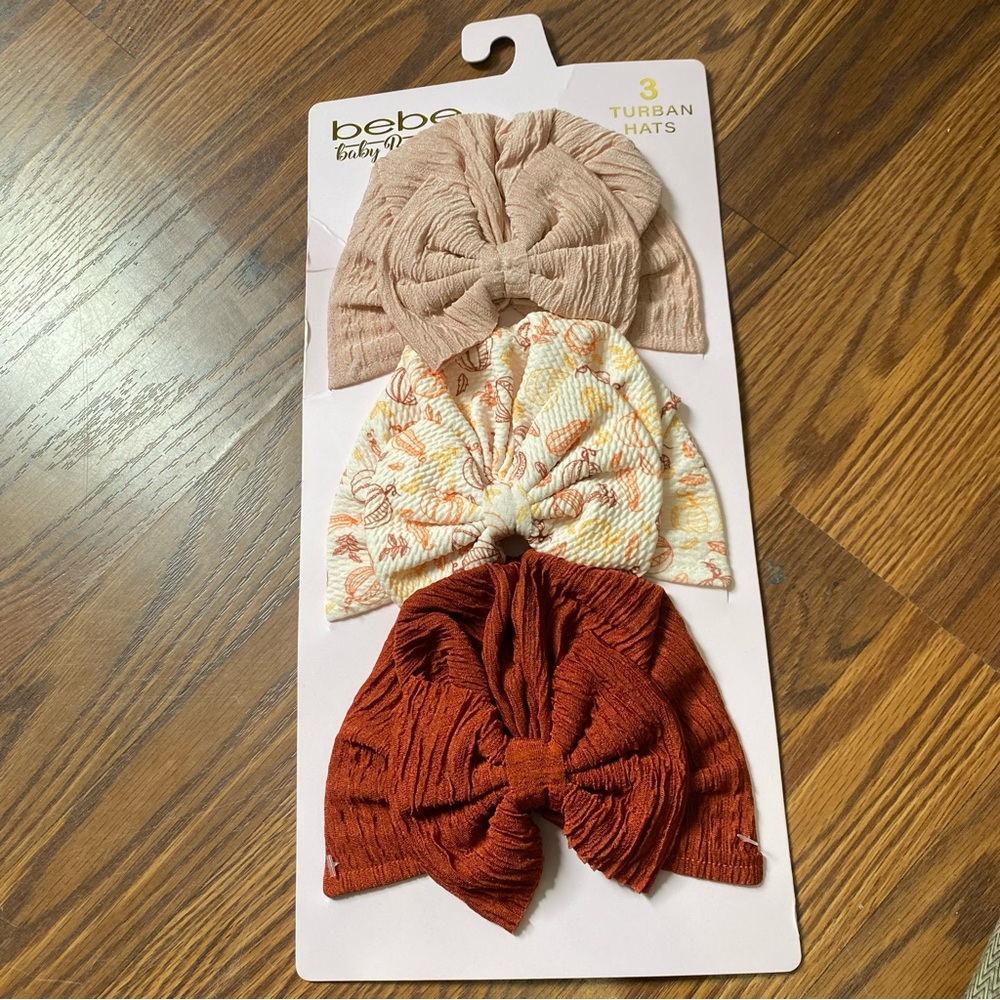 Bebe : Tan, Cream, and Brown . bebe Baby Boutique Baby Turbans 3pc New